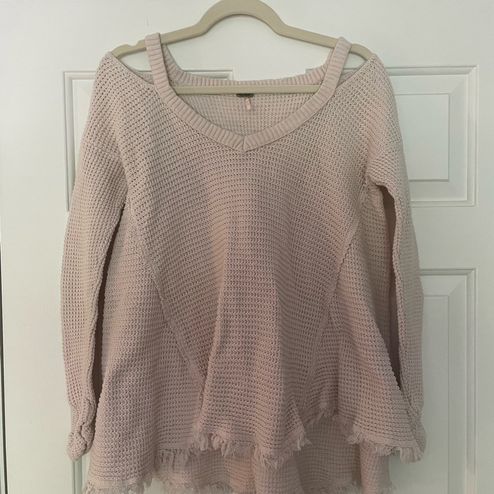 Free People Open Shoulder Loose Knit Sweater